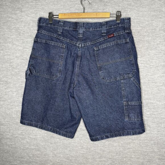 Wrangler Shorts Mens 34 Baggy Carpenter Jean Jorts Denim Skater Grunge Hip Hop‎ - Picture 5 of 5